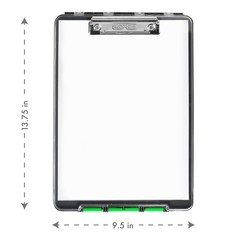 Clear View Desktop Clipboard Holder Green 13.75 x 9.5 in Dexas Clip Case