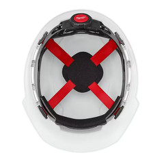 BOLT White Type 1 Class C Front Brim Vented Hard Hat with 4 Point Ratcheting Sus