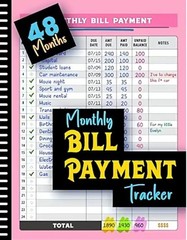 Buy 1 Get2Monthly Bill Payment Tracker Planner, Large Undated Monthly, 48 Months