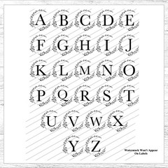 60 Return Address Labels Personalized Printed 3/4″ x 2 1/4″ Wreath Monogrammed