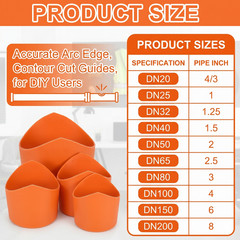 10 PCS Precision Pipe Saddle Template Cutting Guide Kit Metal PVC Pipes 3/4″-8″