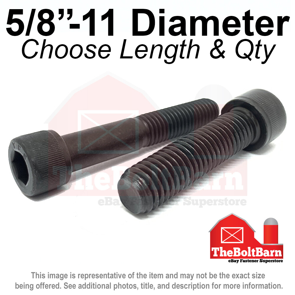 5/8″-11 Allen Socket Head Alloy Cap Screws Bolts Black Oxide COARSE (Pick Size)