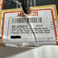 Unbrako Socket Head Cap Screw 1/4″-20 UNC Thread 3 – 1/2″ Long Partial Thread