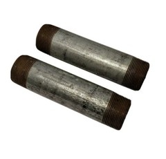 Lot (2) Threaded Steel Pipe Nipples 7 in. Length NPT 1-5/8 in. ID 1-7/8 in. OD