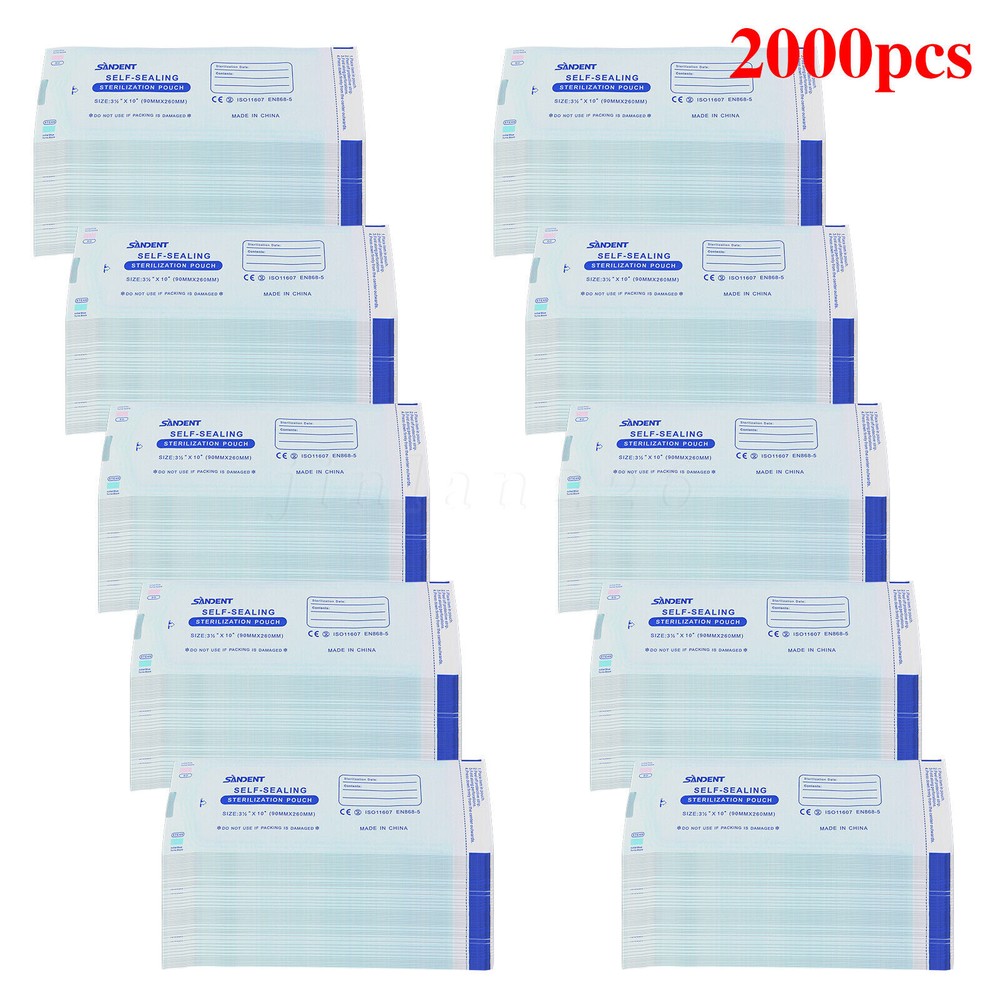1000 3.5″ x 10″ Dental Sterilization Pouches Sterilizer Autoclave Bags Tool Nail