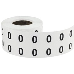 White with Black Number Stickers | 0.5″ Inch Round | 1000 Pack | Pick from 0-20
