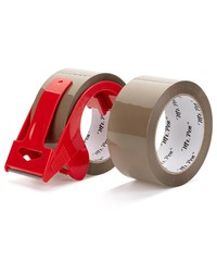 Mr. Pen- Brown Packing Tape with Dispenser, 2 Inch x 60 Yards x 2.6 mil | 2 Refi