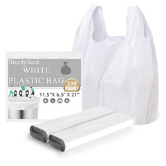200 Plastic Grocery Bags 11.5×6.5×21 Durable 22lb Leakproof Shopping Totes