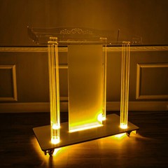 LED Light Pulpit Clear Acrylic Podium Hotel Conference Debate Lectern 40″ wide