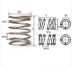 0.8/1/1.5/2/2.5/3/4mm Wire Dia TC4 Titanium Alloy Spring Compression Springs