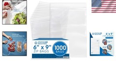 Brand New Item 6″X9″ 1000 Count Clear Poly Bags with Zipper