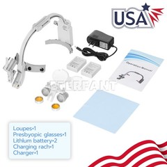 Dental 3.5X Binocular Loupe Headband Magnifier/5/10W LED Headband Headlight Lamp