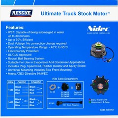 Nidec EC5414E Rescue ECM Refrigeration Motor 4-25 Watt 115-230V 1550/1650 RPM