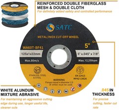 50 Pack 5 inch Cut Off Wheels Angle Grinder Cutting Disc Metal & Stainless Steel