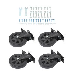 4Pcs Heavy Duty Casters Black 6″ W/ Brake 360° steering With 2× Hardware Kits