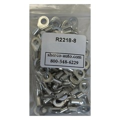 (100) Non-Insulated 22-18 Gauge #8 Ring Terminal Uninsulated Wire Connector USA