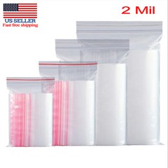 Grip Seal Bags Self Resealable Grip Poly Plastic Clear Zip Lock MIX 2 Mil 2ML