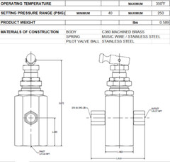 Pilot Valve CROSS Unloader Mounting Boss for Air Compressor 160-175 PSI,1/4 FNPT