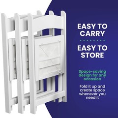 Folding Chairs Indoor/Outdoor Folding White Chairs for Events