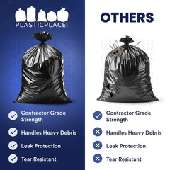 Plasticplace Contractor Trash Bags 42 Gallon 4.0 Mil Black Heavy Duty Garbage