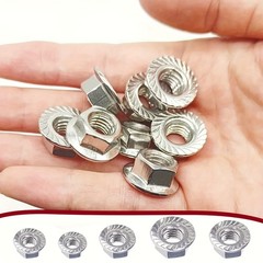304 Stainless Steel Flange Nuts Kit – M3-M10, 100pcs for Hardware & DIY