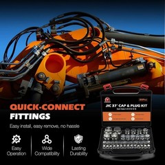 80pcs JIC 37° Flare Cap&Plug Hydraulic Hose Tube and Pipe Fitting kit Heavy Duty