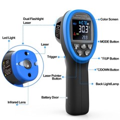 BT-1800C Pyrometer -58°F ~3272°F (-50~1800℃) IR Temp , D:S 50:1 High Temperat…