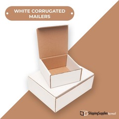 White Corrugated Mailers 4 x 3 x 2″ For Mailing/Shipping ECT-32B 50/Case