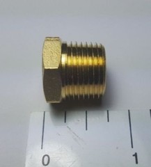 1) 3/8″ MALE X FEMALE 1/4″ NPT PIPE THREAD HEX REDUCER BUSHING – LEAD FREE BRASS