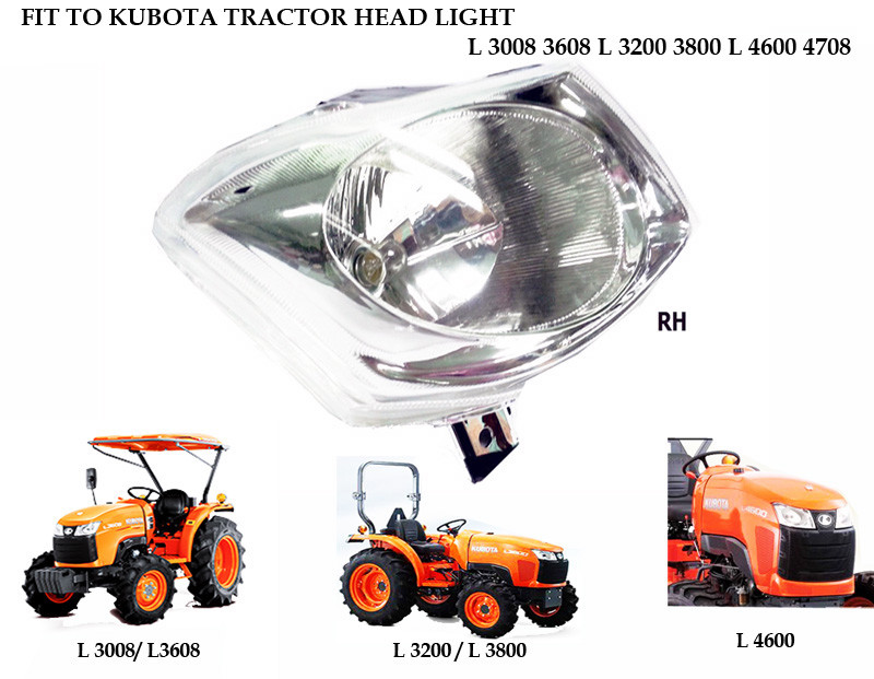 Kubota L 3608 L 3200 3800 L 4600 4708 Right Side Head Lights Head lamps