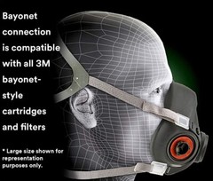 3M Reusable PPE Half Face Protective Respirator Facepiece Mask Filter Cartridge