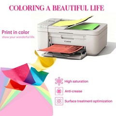 Colored Copy paper 8.5X11 Inches,140 Sheets 20 lb/80GSM 7 Colors Neon Fluores…