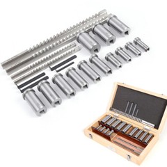 Keyway Broach Kit 22 Pcs Keyway Broach Set Collared Bushing Shim Set Fitted Box