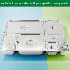 6 PCS AntiJam Hotel Pan 1/9 Size 4 Inch Deep Stainless Steel Steam Table