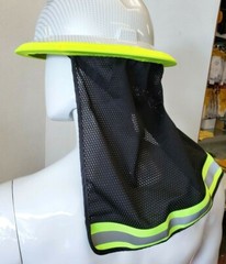 2 PC. FX SAFETY HARD HAT NECK SHIELD HELMET SUN SHADE HI VIS REFLECTIVE STRIPE