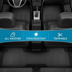 BDK ProLiner Car Floor Mats – Heavy Duty Rubber, Universal Fit, Black