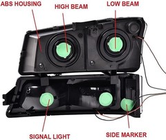LED DRL Headlight Assembly Compatible with Chevy Silverado 1500 2500 3500 HD