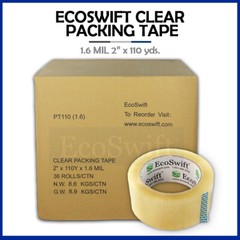 1-36 Roll EcoSwift Packing Packaging Carton Box Tape 1.6mil 2″ x 110 yard 330 ft