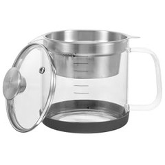 Soy Milk Filter Pot with Fine Mesh Strainer 7.48X6.29X4.72In Glass Container
