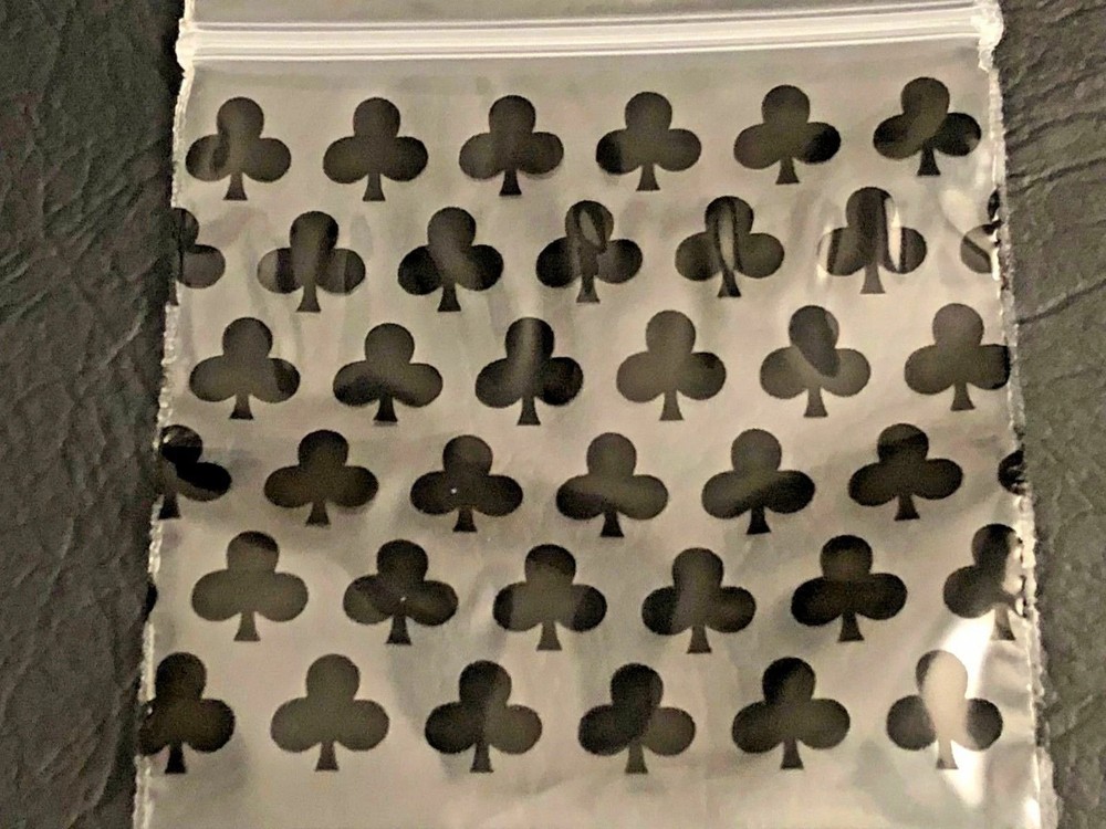 700 SMALL BAGGIES 2″ x 2″ 2020 MINI RESEALABLE POLY DESIGNER BAGS BLACK CLUBS