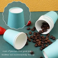 Wuadua 100 Pack 3 oz Blue Espresso Paper Cups – 100 Count (Pack of 1),