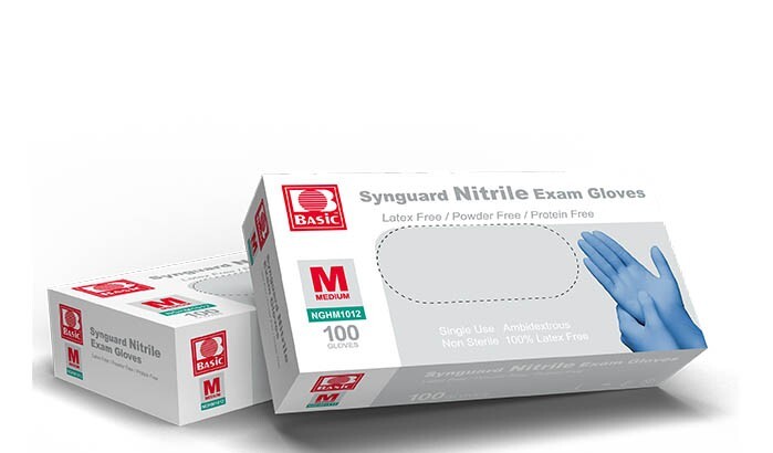 Synguard Nitrile Exam Gloves Size S, 100pcs/box, 10boxes/ctn