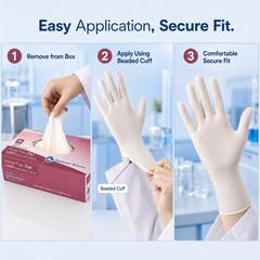 1000 Pcs Latex Exam Gloves White 6 Mil Powder FREE Dental All Size S, M, L, XL
