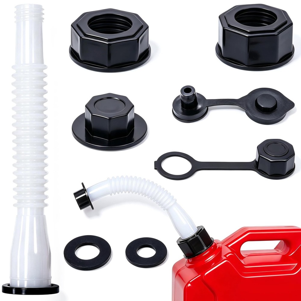 Black Gas Can Spout Replacement, 1/2/5/10 Gallon Gas Can Nozzle Kit, include …