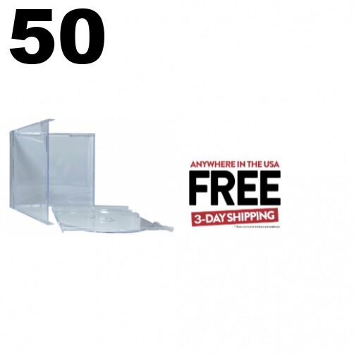 50 STANDARD Clear CD Jewel Case (Unassembled) **1-3 DAYS
