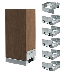 (6) 6×6 Post Bases for Wood Posts 1″Standoff Brackets for Deck, Fence Galvanized