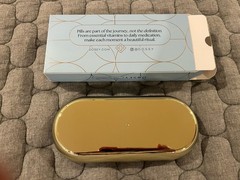 Dosey 7 Day Pill Compact Travel Pill Organizer w/ Mirror – Blue/Gold – NEW!