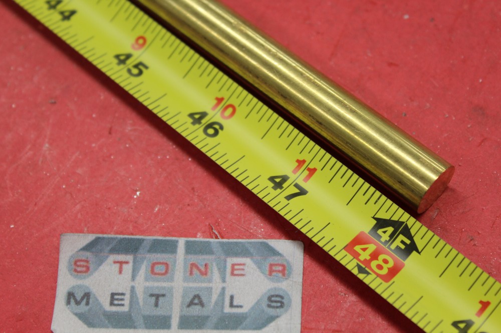 1/2″ C360 BRASS SOLID ROUND ROD 48″ long New Lathe Bar Stock H02 .500″ 1/2 Hard