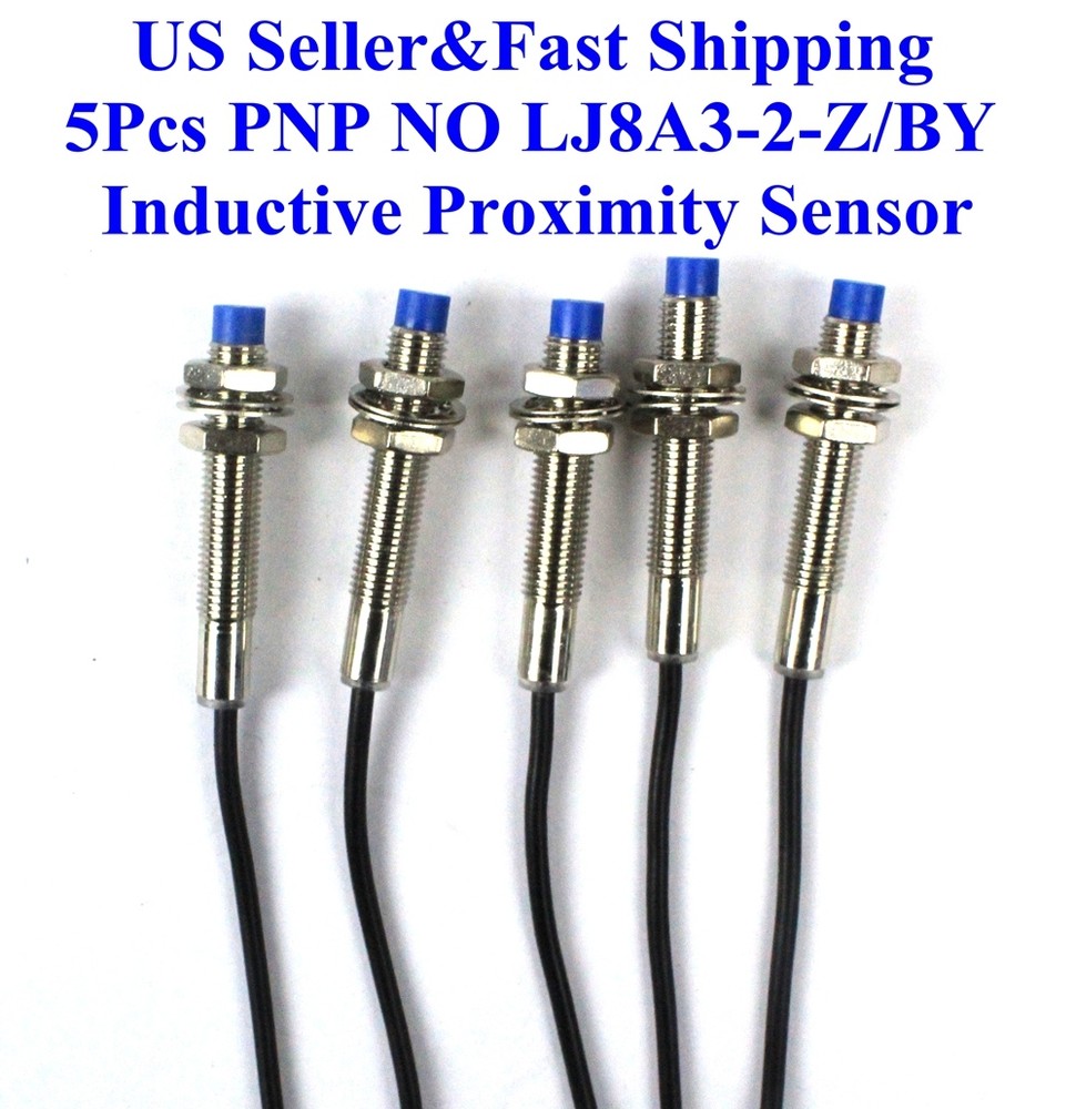 5Pcs PNP NO LJ8A3-2-Z/BY Inductive Proximity Sensor Switch DC6V-36V US