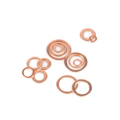 150x M5-M22 Copper Crush Washer Gasket Set Flat Ring Seal Assortment Kit O-Ring